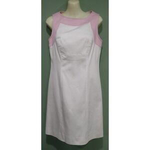 Donna Degnan Sleeveless Dress, Pink‎ and White, Size 4